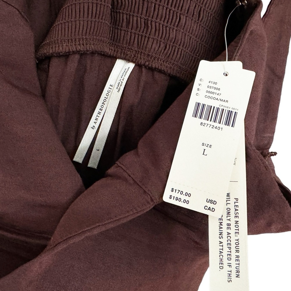 NWT Anthropologie Square Neck Asymmetrical Dress Brown - Picture 5 of 8
